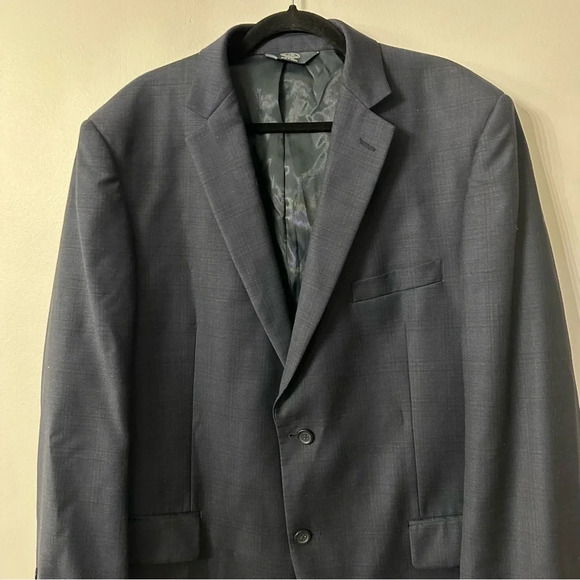 Pronto Uomo Platinum Modern Fit Men's Navy Wool Blend Blazer Jacket Sz 46R GUC - Picture 3 of 9